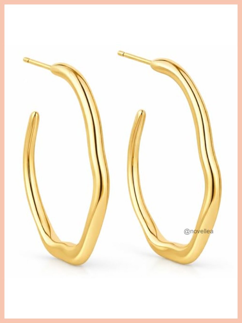 Waterproof 18K Gold Plated Hoop Earrings for Women Hypoallergenic Stainless